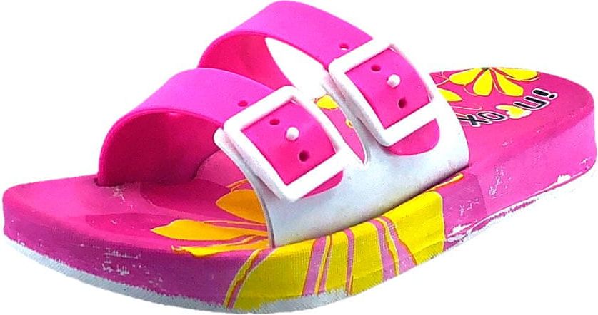 Inox Dětské pantofle s motivem KYTIČKA růžové Velikost: 30 - obrázek 1