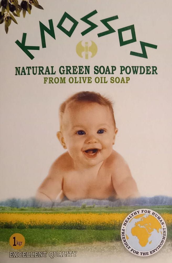 Knossos Řecké olivové mýdlo v prášku zelené 1kg - obrázek 1