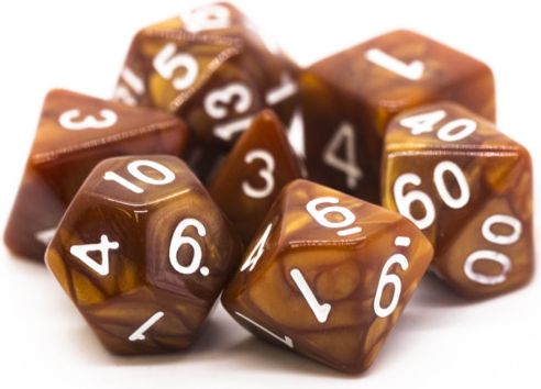 TLAMA games Sada 7 perleťových kostek pro RPG (9 barev) Barva: černá - obrázek 2