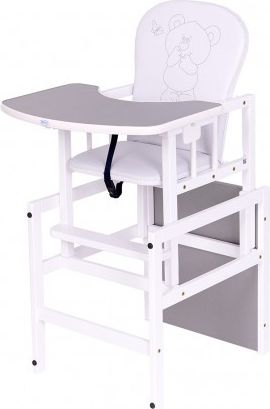 Borovicová židlička Drewex Antonín Medvídek a motýlek šedá, Bílá - obrázek 1
