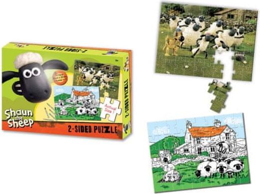 Shaun the Sheep - Oboustranné puzzle s pastelkami 50ks - obrázek 1