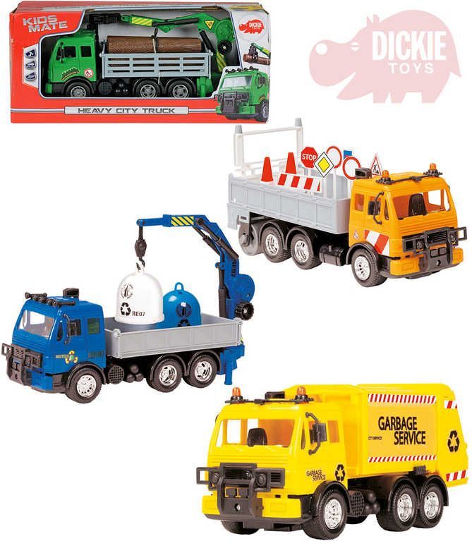 DICKIE Auto funkční nákladní 25cm Heavy City Truck set s doplňky 4 druhy plast - obrázek 1