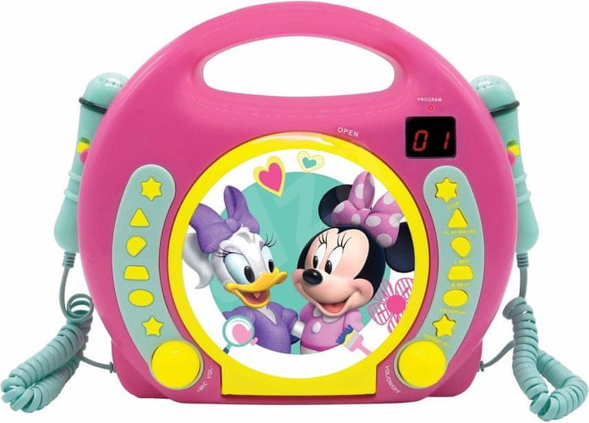 Lexibook Disney Minnie Přenosný CD přehrávač se 2 mikrofony - obrázek 1