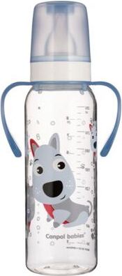 Canpol babies Lahev s úchyty CUTE ANIMALS 250ml pejsek - obrázek 1