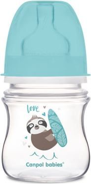 Canpol babies Lahev se širokým hrdlem EXOTIC ANIMALS 120 ml modrá - obrázek 1