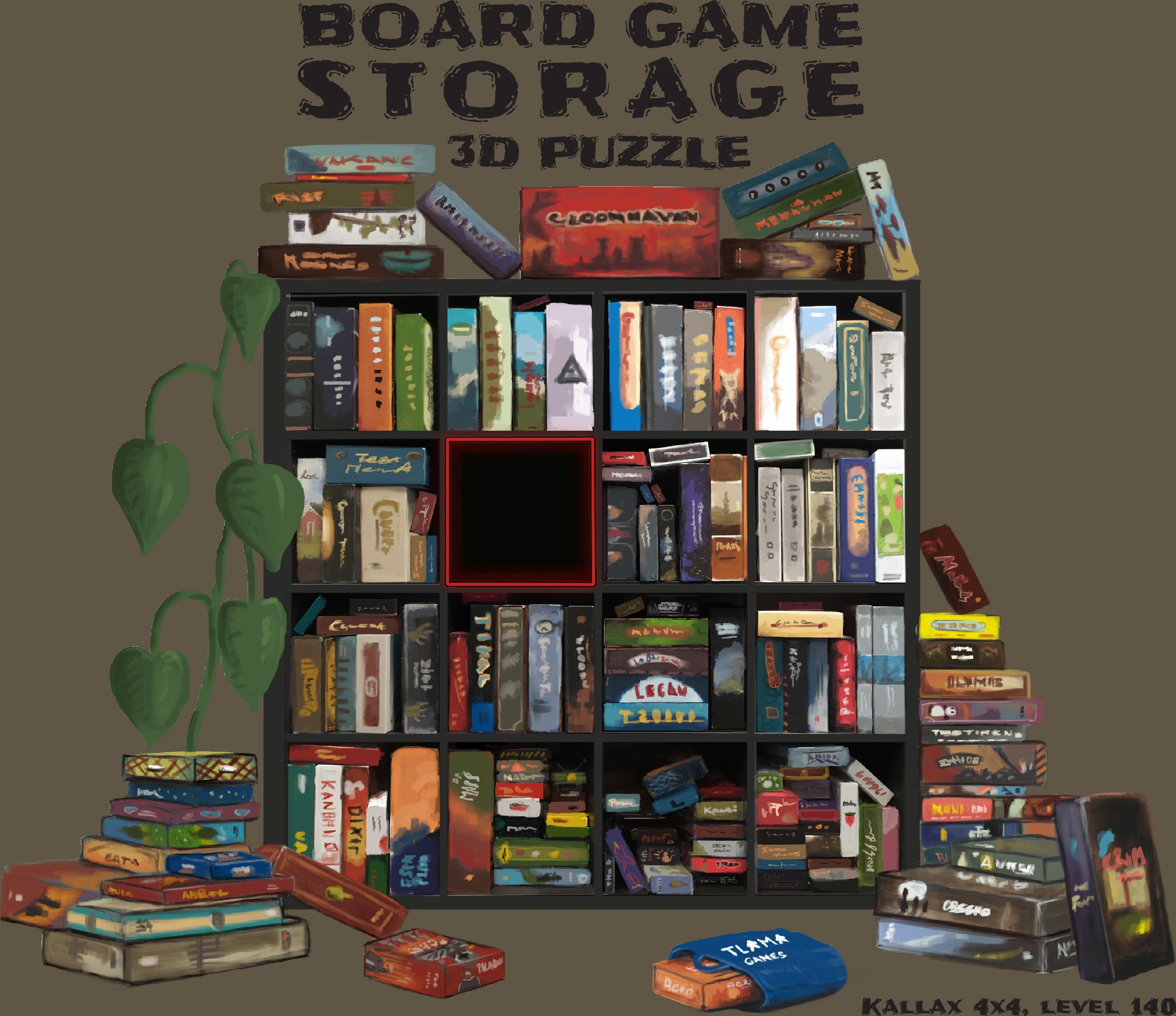 TLAMA games T-shirt "Storage 3D Puzzle" Barva: ořechová hnědá, Velikost: L - obrázek 4