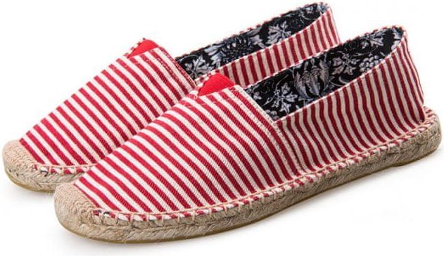 Max Espadrilky textilní boty Stripes - červeno bílá - obrázek 1