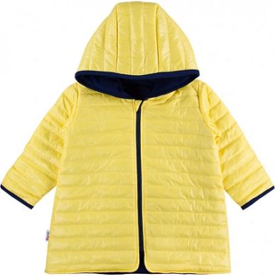 EEVI Dětská přechodová, prošívaná bunda s kapucí - žlutá - obrázek 1