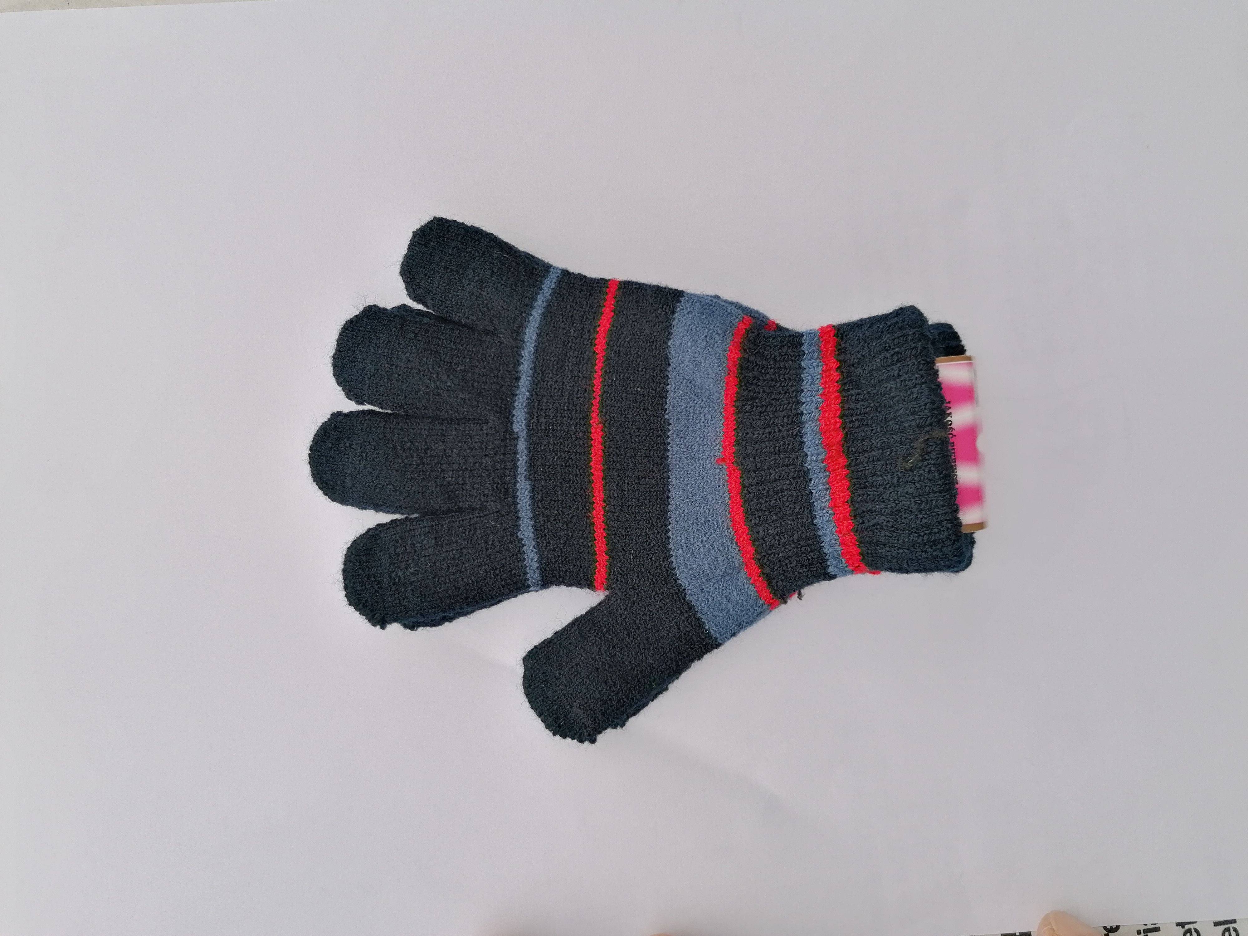 RDX dětské pletené prstové rukavice pruhované tm.modré velikost: M - obrázek 1