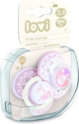 LOVl Dudlík 3-6m silikonový dynamický PRIDE & JOY 2ks - holčička - obrázek 2