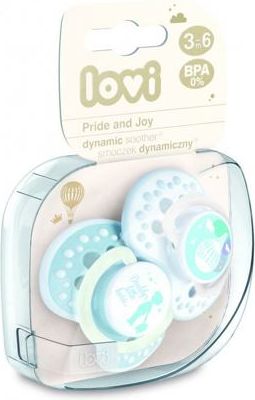 LOVI Dudlík 3-6m silikonový dynamický PRIDE & JOY 2ks - chlapeček - obrázek 2