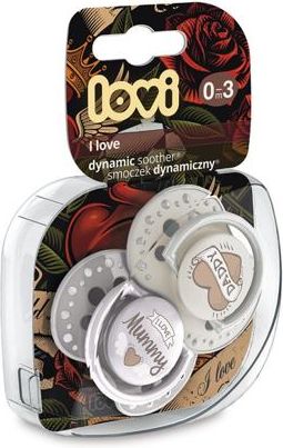 Dudlík silikonový dynamický LOVI I LOVE 0-3m 2ks - obrázek 2