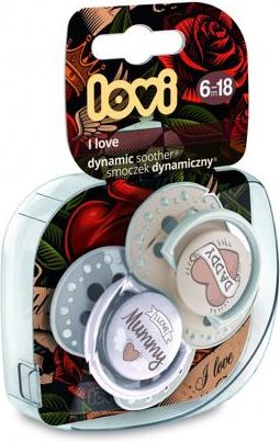 LOVI Dudlík silikonový dynamický LOVI I LOVE 6-18 m 2ks - obrázek 2
