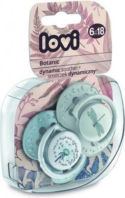 LOVI Dudlík silikonový dynamický LOVI BOTANIC 6-18 m 2ks - chlapeček - obrázek 2