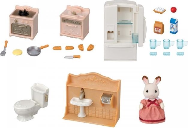 Sylvanian Families - Nábytek - startovací set nábytků a chocolate králík mamka - obrázek 8