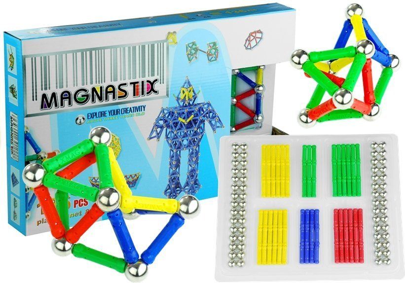 Mamido  Velká magnetická stavebnice Magnastix 136 dílů - obrázek 1