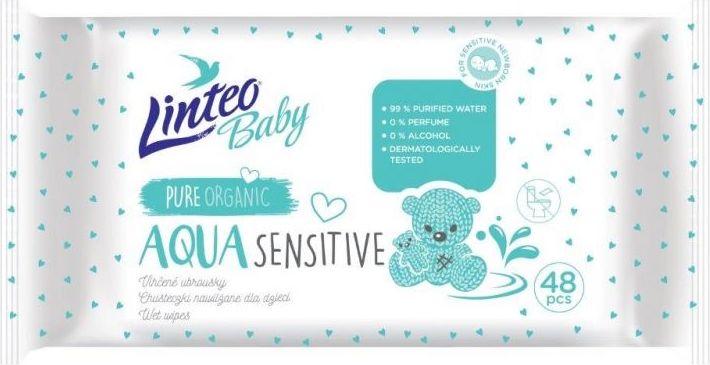 Vlhčené ubrousky LINTEO BABY Aqua sensitive, 48 ks v balení - obrázek 1