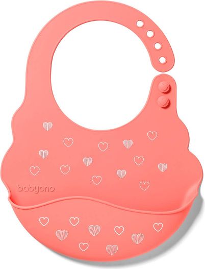 Dětský silikonový rolovací bryndák Baby Ono růžový NO 829/06 - obrázek 1