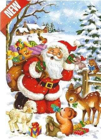 D-TOYS Puzzle Santa a zvířátka 60 dílků - obrázek 1