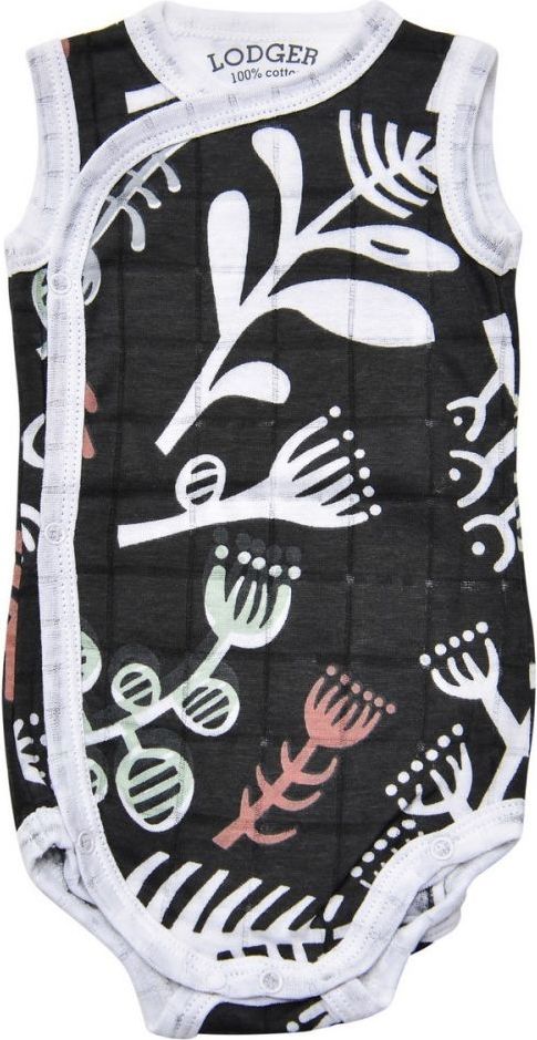 Body bez rukávů Lodger Romper Fold Over Botanimal Raven - obrázek 1