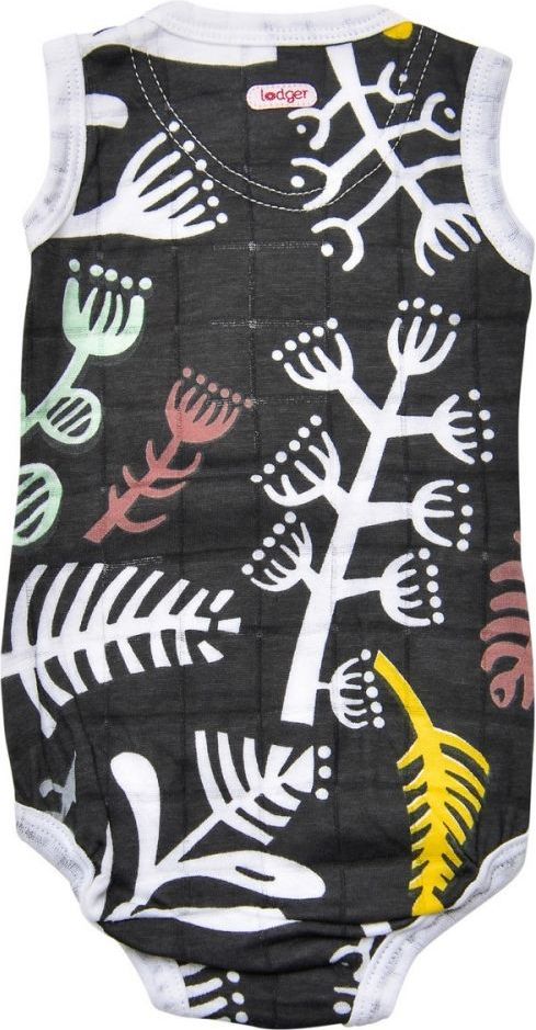 Body bez rukávů Lodger Romper Fold Over Botanimal Raven - obrázek 2