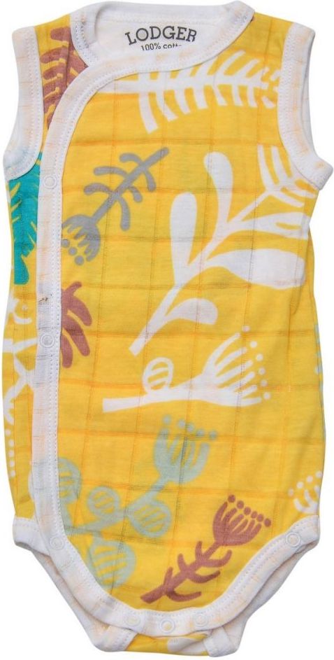 Body bez rukávů Lodger Romper Fold Over Botanimal Spring - obrázek 1