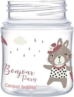 Canpol babies Lahev se širokým hrdlem BONJOUR PARIS 120ml růžová - obrázek 3