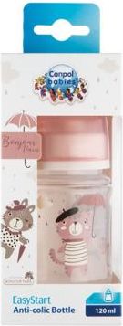 Canpol babies Lahev se širokým hrdlem BONJOUR PARIS 120ml růžová - obrázek 4