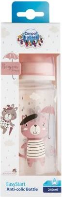 Canpol babies Lahev se širokým hrdlem BONJOUR PARIS 240ml růžová - obrázek 3
