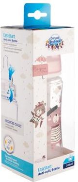 Canpol babies Lahev se širokým hrdlem BONJOUR PARIS 240ml růžová - obrázek 4