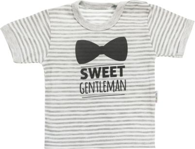 Bavlněné tričko Mamatti Gentleman krátký rukáv - šedé, vel. 92 - obrázek 1
