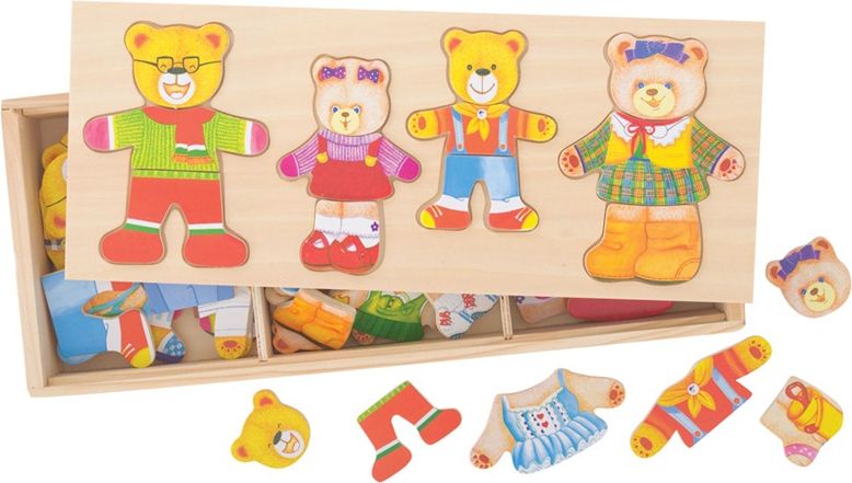 Bigjigs Toys Oblékací puzzle Medvědí rodinka - obrázek 1