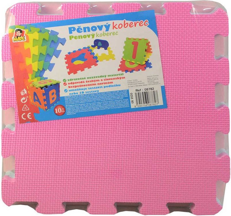 Baby puzzle soft pěnové barevné set 10ks měkké bloky 32x32cm na zem - obrázek 2