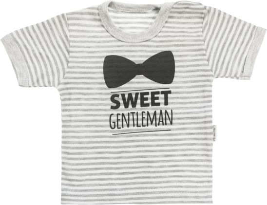 Mamatti Bavlněné tričko Mamatti Gentleman krátký rukáv - šedé, vel. 98 - obrázek 1