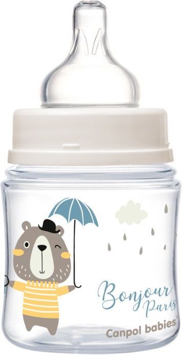 Lahev se širokým hrdlem Canpol Bonjour Paris 120ml - obrázek 1