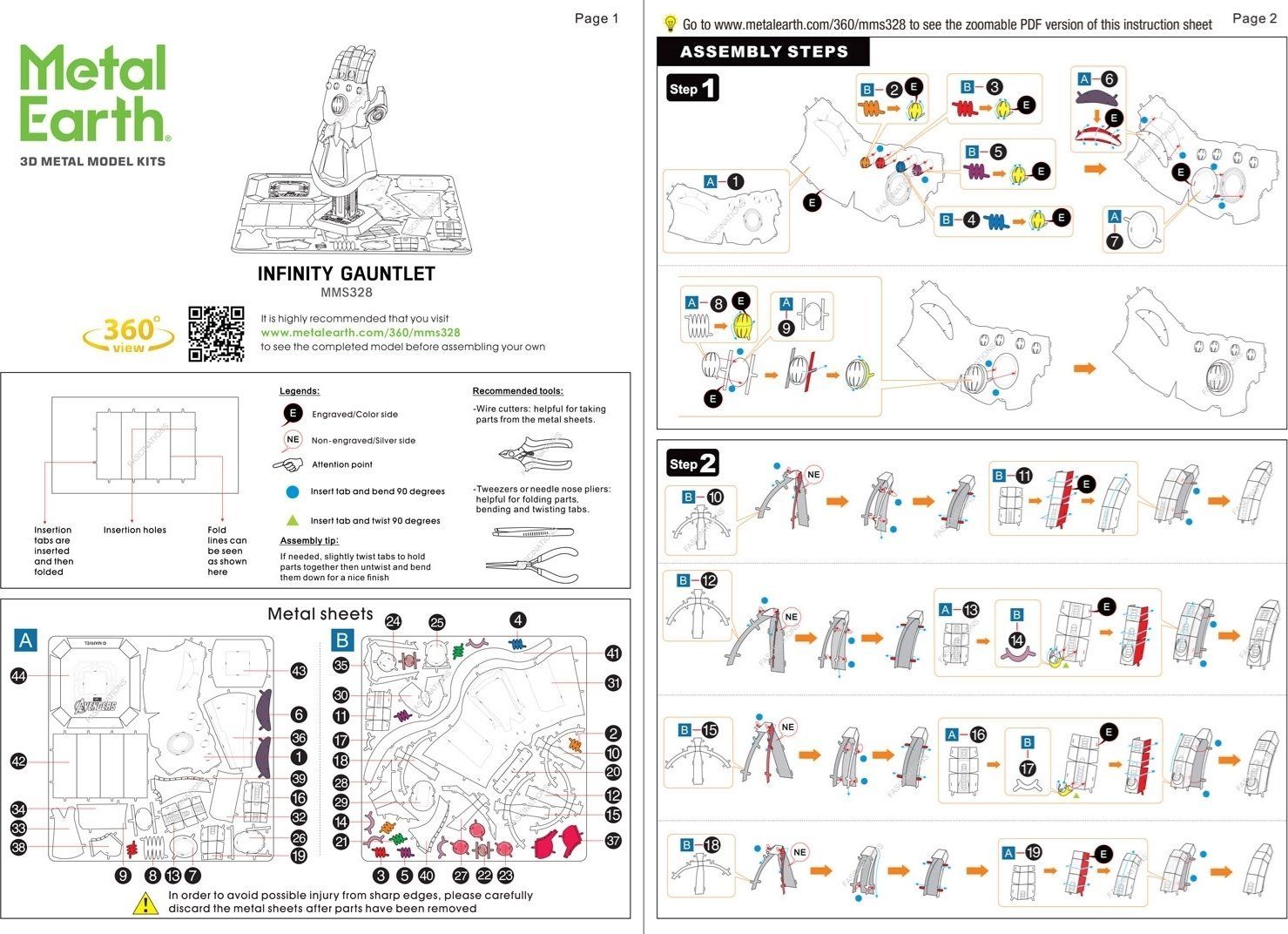 METAL EARTH 3D puzzle Avengers: Thanosova rukavice nekonečna - obrázek 2