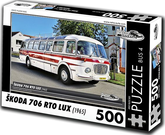 RETRO-AUTA Puzzle BUS č. 4 Škoda 706 RTO LUX (1965) 500 dílků - obrázek 1