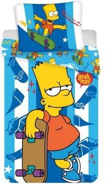 Jerry Fabrics Povlečení Simpsons Bart skater 140x200, 70x90 cm - obrázek 1