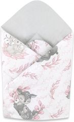 Zavinovačka bavlna - LULU zvířátka růžovo-šedá se šedou - BabyNellys - obrázek 1