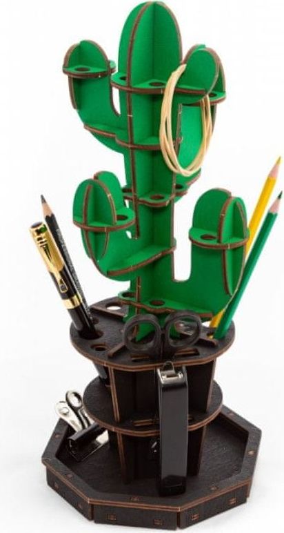 EWA ECO-WOOD-ART Stolní organizér Kaktus zelený - obrázek 1