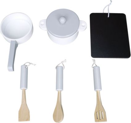 ECOTOYS Dřevěná sada kuchyňského náčiní s tabulkou - obrázek 1