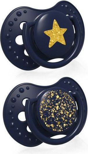 Dudlík silikonový dynamický 2 ks Lovi Stardust Blue - obrázek 1