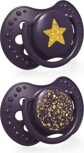 Dudlík silikonový dynamický 2 ks Lovi Stardust Violet - obrázek 1