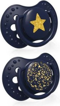LOVI Dudlík silikonový dynamický Stardust 3-6m 2ks modré - obrázek 1