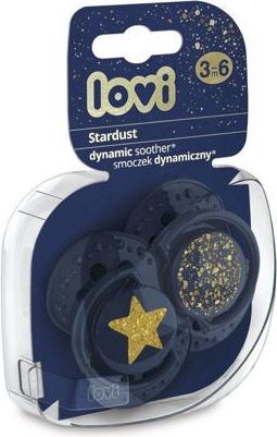 LOVI Dudlík silikonový dynamický Stardust 3-6m 2ks modré - obrázek 2