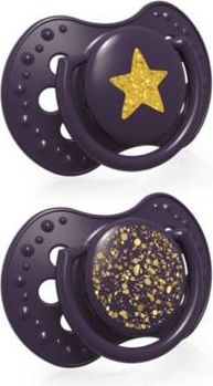 LOVI Dudlík silikonový dynamický Stardust 3-6m 2ks fialové - obrázek 1