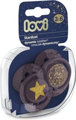 LOVI Dudlík silikonový dynamický Stardust 3-6m 2ks fialové - obrázek 2