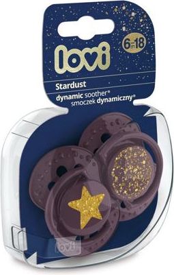 LOVI Dudlík silikonový dynamický Stardust 6-18m 2ks fialové - obrázek 2