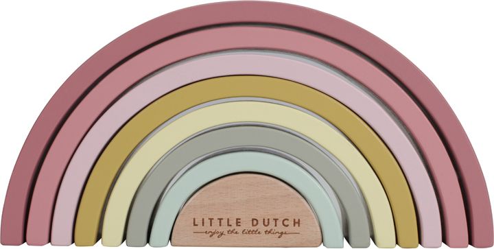 LITTLE DUTCH Skládačka duha pink - obrázek 1