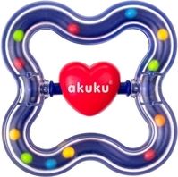Chrastítko dětské - SRDÍČKO S KULIČKAMI fialové - Akuku - obrázek 1